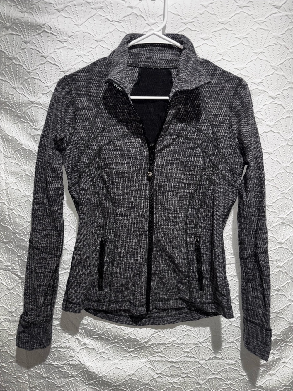 Lululemon Define Jacket Gray Black Textured Full Zip Size 4